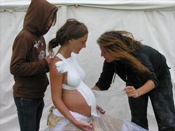 Bellycast at a Conscious Birthing Workshop