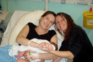 Kate Woods with New Mother and Babe